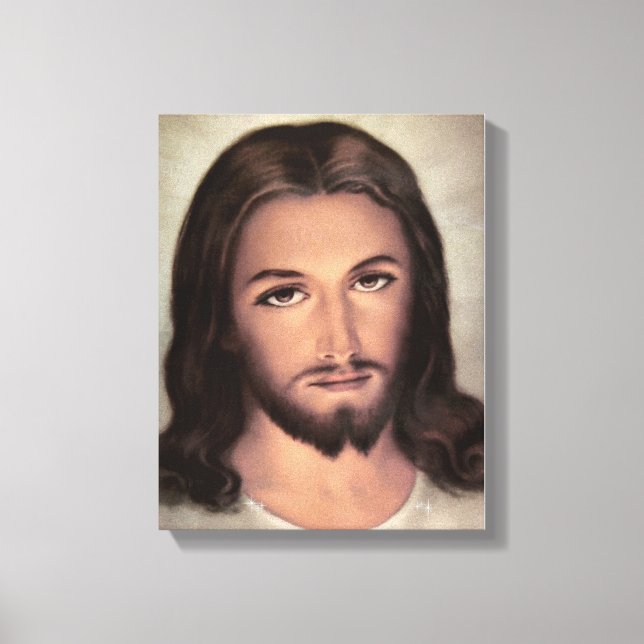 Jesus Face Portrait Canvas Print (Front)