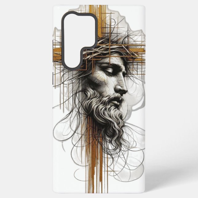 Jesus Face Samsung Galaxy S22 Ultra Case (Back)