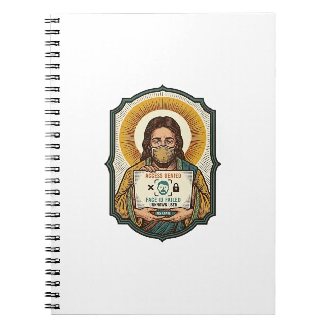 Jesus Failed Face Unlock Mask Recognition Tech Pho Notebook (Front)