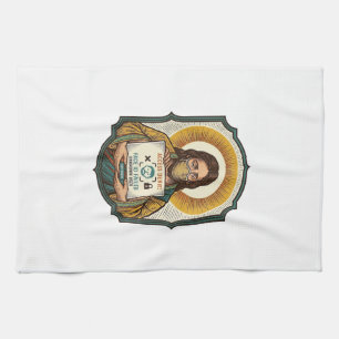 Jesus Failed Face Unlock Mask Recognition Tech Pho Tea Towel