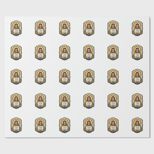 Jesus Failed Face Unlock Mask Recognition Tech Pho Wrapping Paper (Flat)