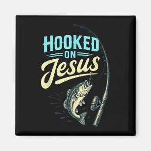 Jesus faith fish fishing vintage design magnet