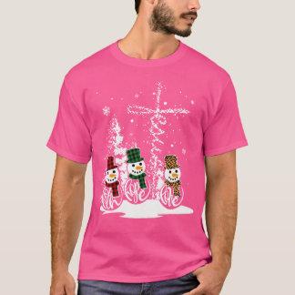 Jesus Faith Hope Love Snowman Funny Merry Xmas For T-Shirt