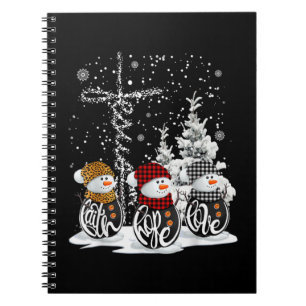 Jesus Faith Hope Love Snowman Funny Xmas For Chris Notebook