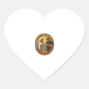 Jesus Fake ID Confiscated Angry Bouncer Club Party Heart Sticker