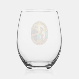 Jesus Fake ID Confiscated Angry Bouncer Club Party Stemless Wine Glass