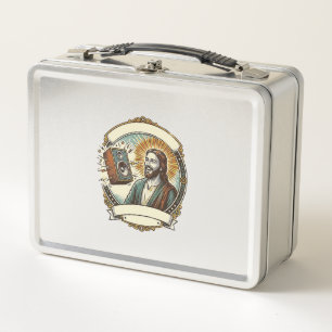 Jesus Fake Laughing Loud Club Cant Hear Party Humo Metal Lunch Box