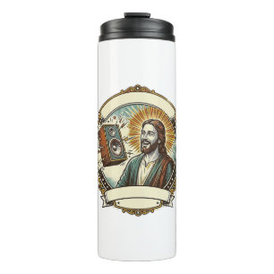 Jesus Fake Laughing Loud Club Cant Hear Party Humo Thermal Tumbler