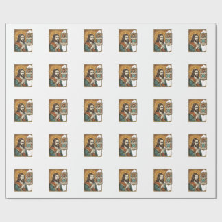 Jesus Fake Verified Checkmark Scam Troll Social Hu Wrapping Paper