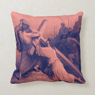Jesus Falling Beneath the Cross Bible Cushion