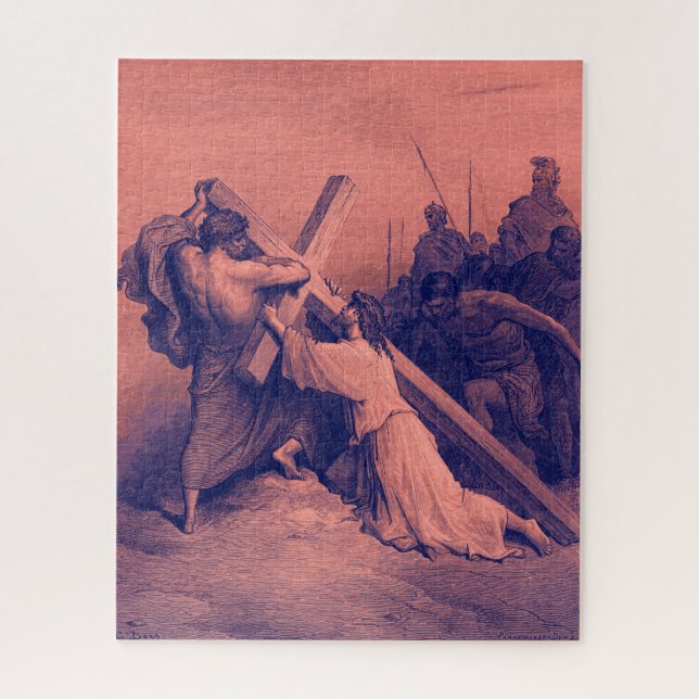 Jesus Falling Beneath the Cross | Bible Jigsaw Puzzle (Vertical)