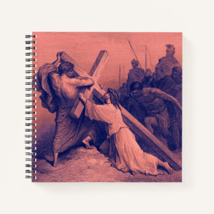 Jesus Falling Beneath the Cross Bible Notebook