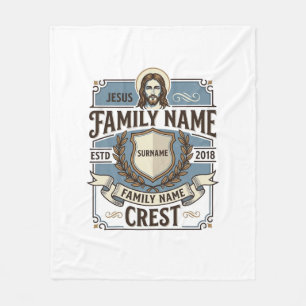 Jesus Family Name Crest Jesus Family Name Crest Ch Fleece Blanket