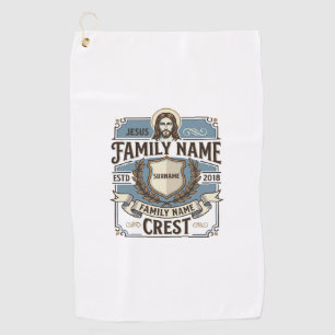 Jesus Family Name Crest Jesus Family Name Crest Ch Golf Towel