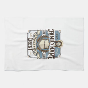Jesus Family Name Crest Jesus Family Name Crest Ch Tea Towel