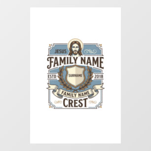 Jesus Family Name Crest Jesus Family Name Crest Ch Window Cling