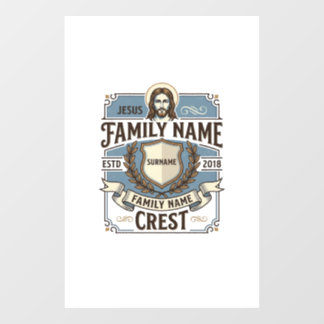Jesus Family Name Crest Jesus Family Name Crest Ch Window Cling