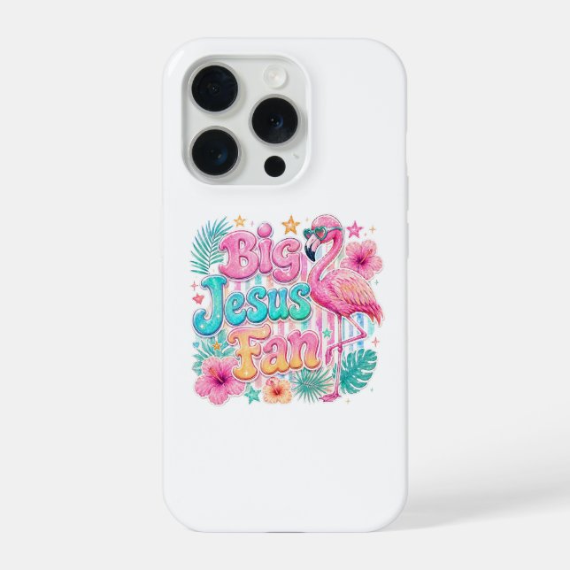 Jesus Fan & Flamingo iPhone Case  (Back)