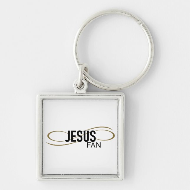 Jesus Fan With Swirl Keychain (Front)