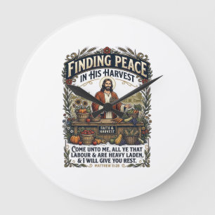 Jesus Farmers Market Handmade Food Graphic Tee Chr Large Clock