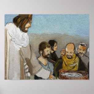 Jesus Feeding Five Thousand Poster