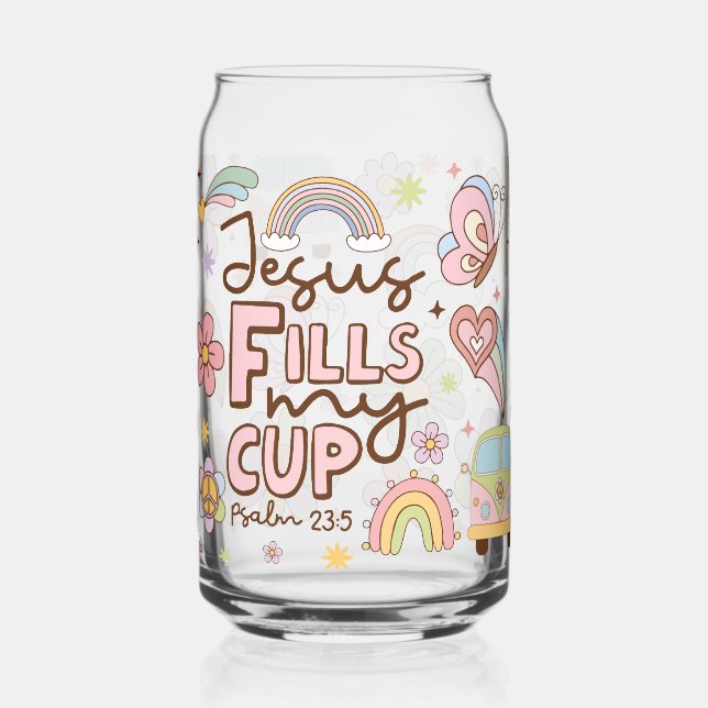 Jesus Fills My Cup Can Glass (Left)