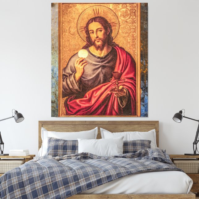 Jesus Fine Art Vintage canvas (Insitu(Bedroom))