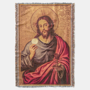 Jesus Fine Art woven jacquard blanket