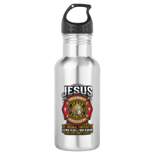 Jesus Firefighter Vintage Christian Faith Shirt 532 Ml Water Bottle