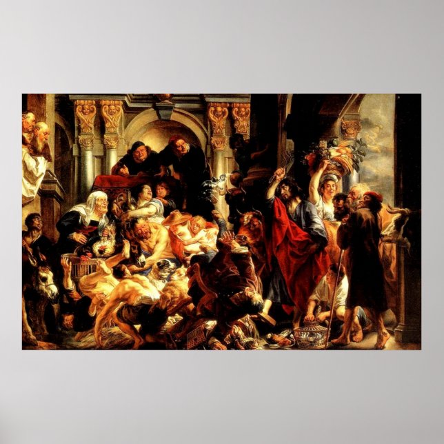 Jesus’ First Cleansing of the Temple (John 2:13) Poster (Front)