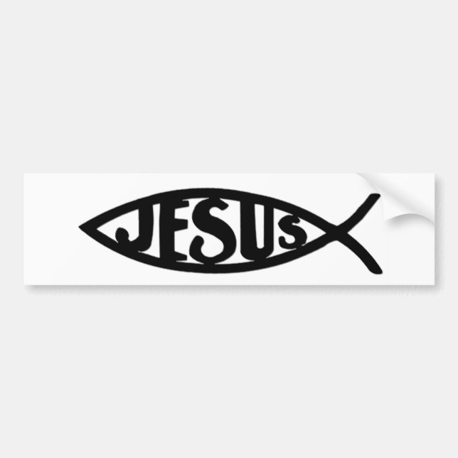 Jesus Fish (Bumper Sticker  Black) (Front)