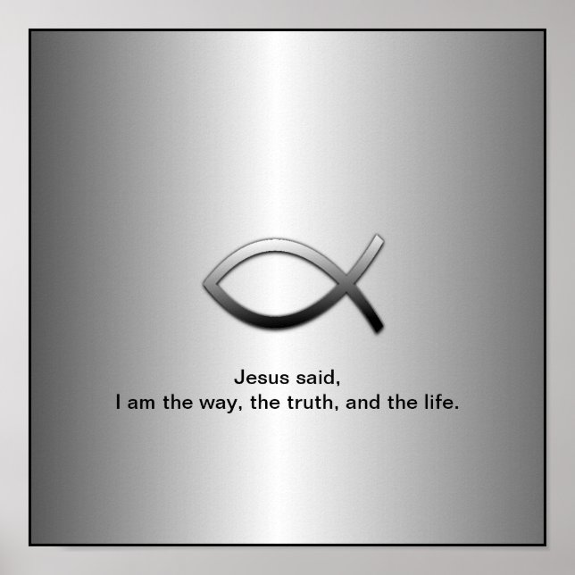 Jesus Fish Christian Ichthys Bible Verse Poster (Front)