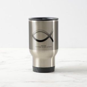 Jesus Fish Christian Ichthys Scripture Verse Travel Mug