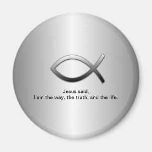 Jesus Fish Christian Scripture John 14:6 Magnet
