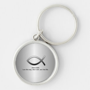 Jesus Fish Christian Scripture Verse Key Ring