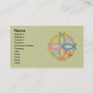 JESUS FISH CIRCLE DESIGN BUSINESS CARD