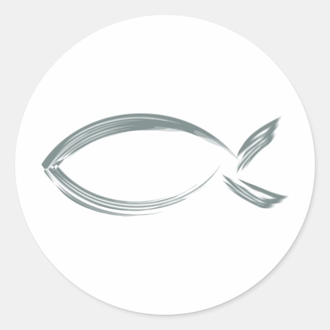 Jesus fish classic round sticker (Front)