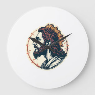 Jesus Fish Emblem Vintage Engraving Tee 2 Large Clock