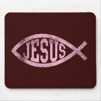 Jesus Fish Ichthys Christian Catholic Mousepas Mouse Mat