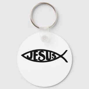 Jesus Fish (Keychain Black) Key Ring