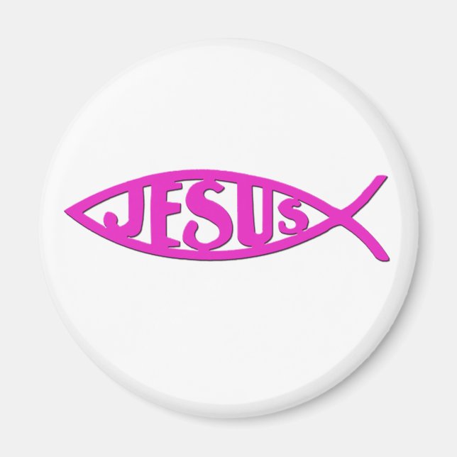 Jesus Fish (Magnet Pink) Magnet (Front)
