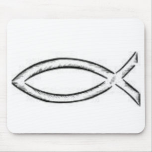 Jesus Fish Mouse Mat