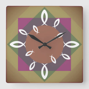 Jesus Fish Square Wall Clock