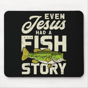 Jesus Fish Story Fisherman God Christ Fishing Chri Mouse Mat