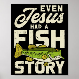 Jesus Fish Story Fisherman God Christ Fishing Chri Poster