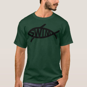 Jesus Fish Swim Swimming Christian Swimmer Gifts T-Shirt