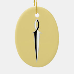 Jesus Fish Sword Ceramic Tree Decoration