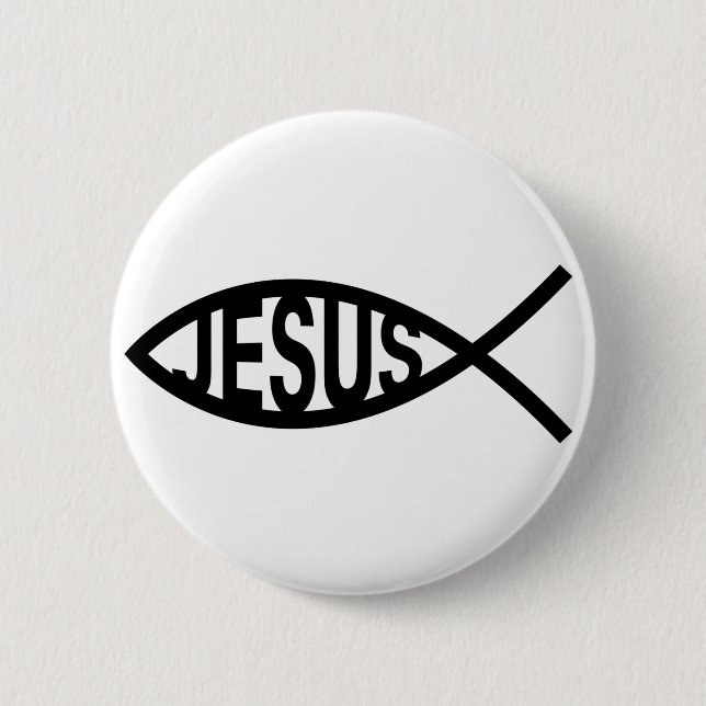 Jesus Fish Symbol 6 Cm Round Badge (Front)