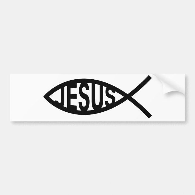 Jesus Fish Symbol Bumper Sticker (Front)