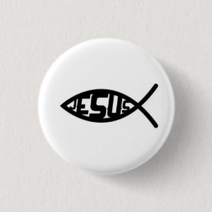 Jesus Fish Symbol Button